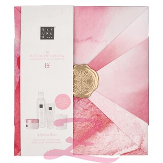 Sakura Set - Body Cream 100ml + Body Scrub 125g + Foaming Shower Gel 200ml + Candle 140g 565ml