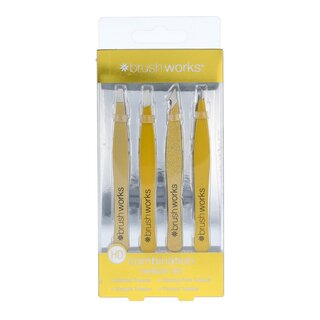 Brushworks - HD Kombination Tweezer Set - Gold