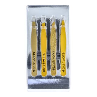 Brushworks - HD Kombination Tweezer Set - Gold