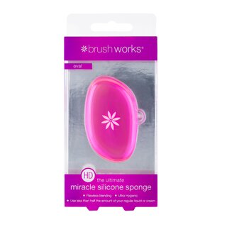 Brushworks - HD Silicone Miracle Sponge Oval - Pink
