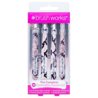 Brushworks - HD 4 Piece Combination Tweezer Set - Snake
