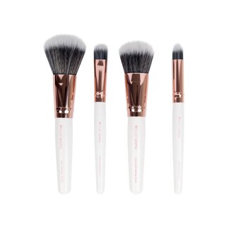 Brushworks - Travel Makeup Brush Set - White & Gold