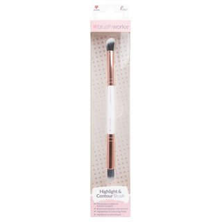 Brushworks - Highlight & Contour Brush - Pink & Gold