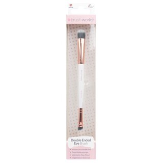 Brushworks - Double Ended Eye Brush - White & Gold